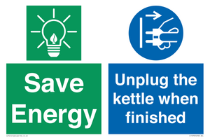 Save Energy, Unplug the kettle when finished